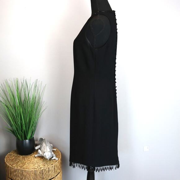 Studio 1 button back dress w/beaded fringe and neck size 8 - Picture 4 of 5